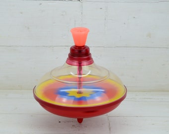 Vintage plastic whipping top - Old spinning top - Vintage Toy - Old whipping top - Vintage whirligig - Old top toy