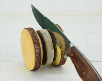 Triturador de cuchillo viejo - Cuchillo de molienda - Amoladora vintage - Afilador de cuchillo de libra de mano - Afilador - Molinillo
