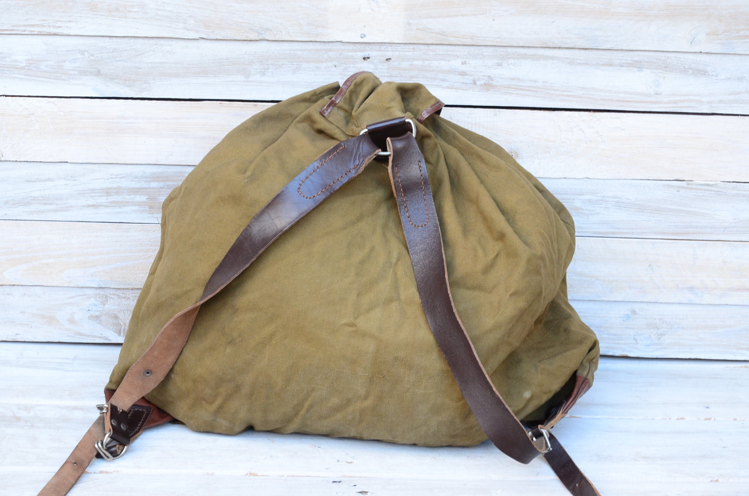 Canvas Backpack Old Green Canvas Backpack Tourist Canvas Backpack