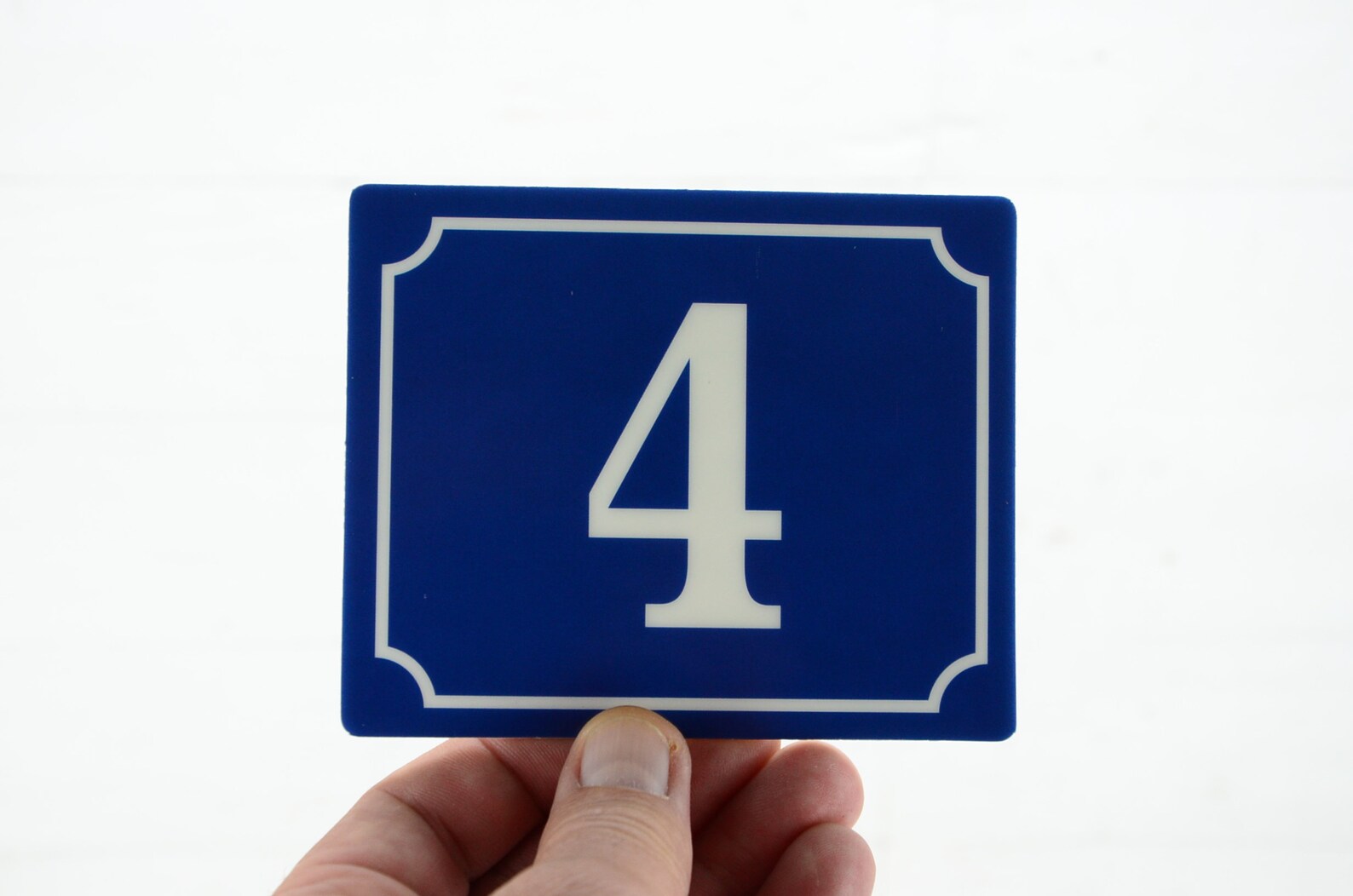 Vintage French Blue House Number - Door Number 4 - Self- Adhesive ...