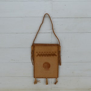 Vintage Kinder Leder Portemonnaie - Vintage Leder Portemonnaie - Hellbraune Geldbörse aus echtem Leder - Hand Leder Portemonnaie