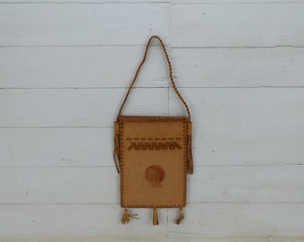 Vintage childish  leather wallet - Vintage leather wallet - Genuine leather light brown wallet  - Hand leather wallet