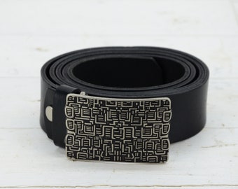 Unisex Ledergürtel - Stylischer Ledergürtel für Jeans - Echtleder Gürtel - Schwarzer Ledergürtel - Made in Leder - Schöner Unisex Gürtel