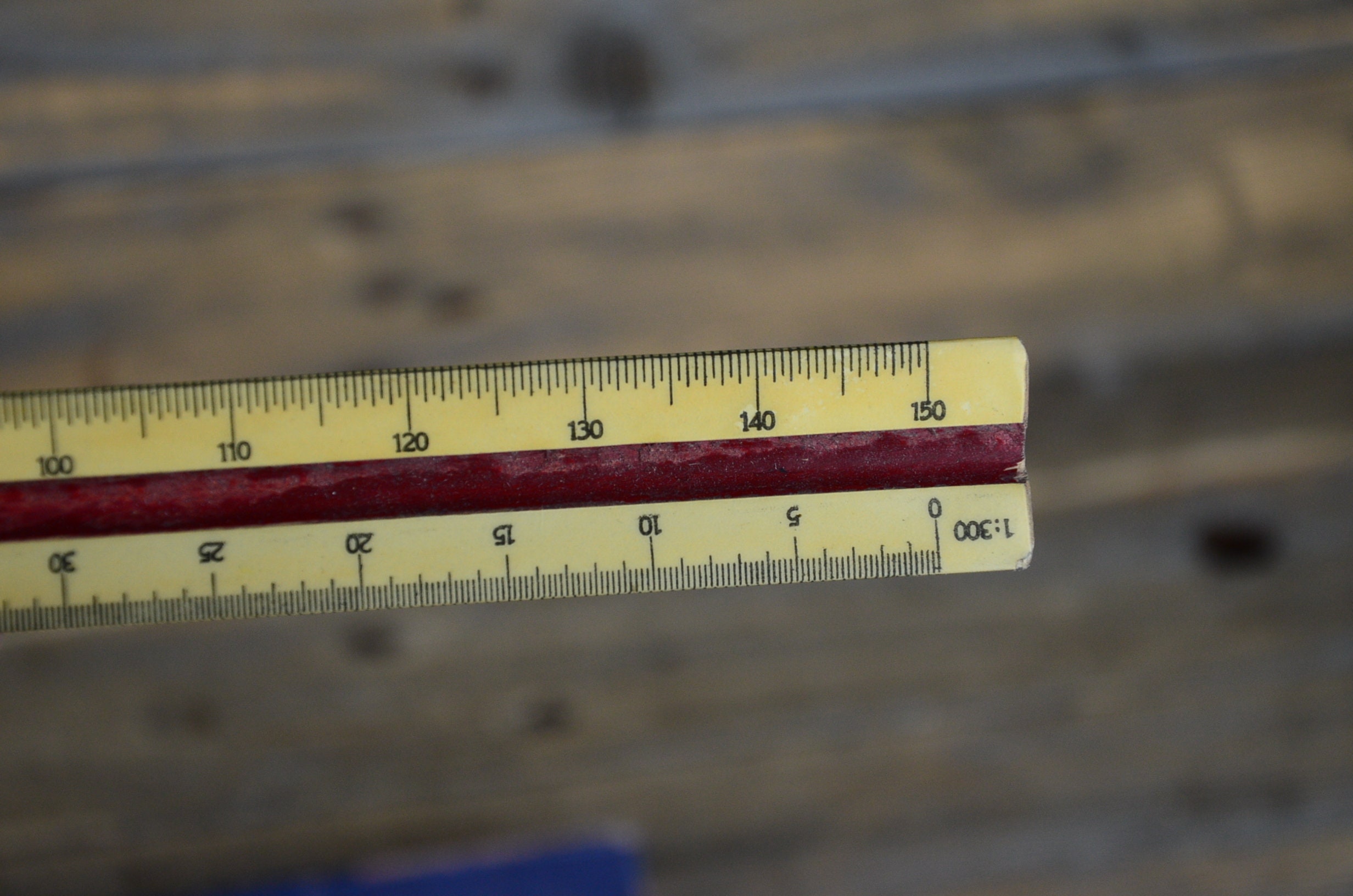 Vintage Wooden Scale Line Triangular Ruler Map Calculator Measuring ...