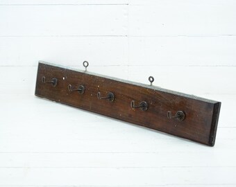 Handmade wall hanger  - Vintage wooden wall hanger - Old wood hat rack - Retro wooden coat rack - Vintage wall decor