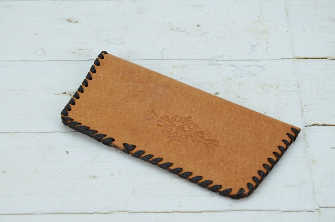 Old Leather Case Vintage Eyeglasses Case Genuine Leather Case Handmade