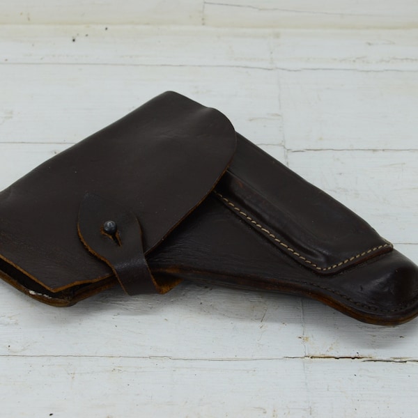 Old brown leather holster for Makarov - Soviet army leather brown holster - Holster PM Makarov pistol - Rusian military Holster Makarov