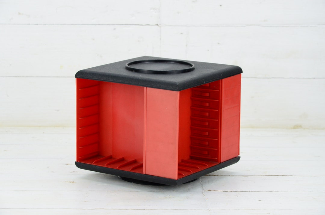 Vintage Plastic Cassette Holder Bulgarian Rotating Cassette Storage