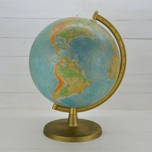 Grande mappamondo vintage - Mappamondo scolastico in plastica - Mappamondo terrestre - Mappamondo mondiale - Grande mappamondo vintage - Mappamondo da scrivania - Mappamondo scolastico - Idea regalo