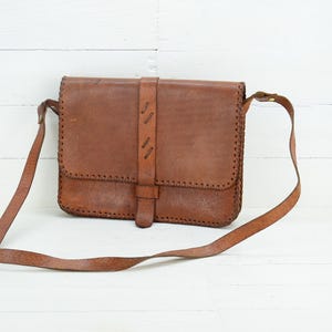 Vintage Echtleder Tasche - Braune Ledertasche - Retro Tasche - Abendtasche - Handgemachte Tasche - Еngraved Tasche - Frauentasche