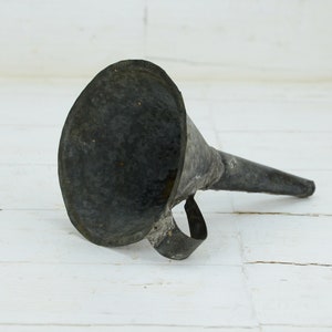 Old metal funnel - Vintage metal funnel - Metal fuel funnel - Small oil funnel - Galvanized tin funnel - Antique primitive liquid funnel