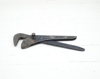 Vintage Französischer Rollgabelschlüssel - Altes Eisen Schraubenschlüssel Handwerkzeug für Handwerker - Antiker Französischer Schraubenschlüssel - Retro Schraubenschlüssel