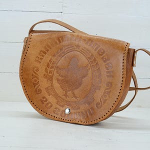 Bolso vintage de piel auténtica - Bolso de piel marrón claro - Bolso retro - Bolso de noche - Bolso hecho a mano - Bolso grabado - Bolso de mujer