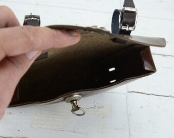 Sac de vélo en cuir soviétique vintage - Pochette à outils de