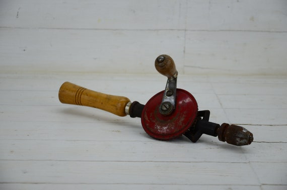 Perceuse Vintage Métal Rouge Fonctionnelle - Marque Multirex 306 Peugeot (occasion)