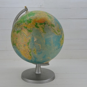 Grande mappamondo vintage - Mappamondo scolastico in plastica - Mappamondo terrestre - Mappamondo mondiale - Grande mappamondo vintage - Mappamondo da scrivania - Mappamondo scolastico - Idea regalo