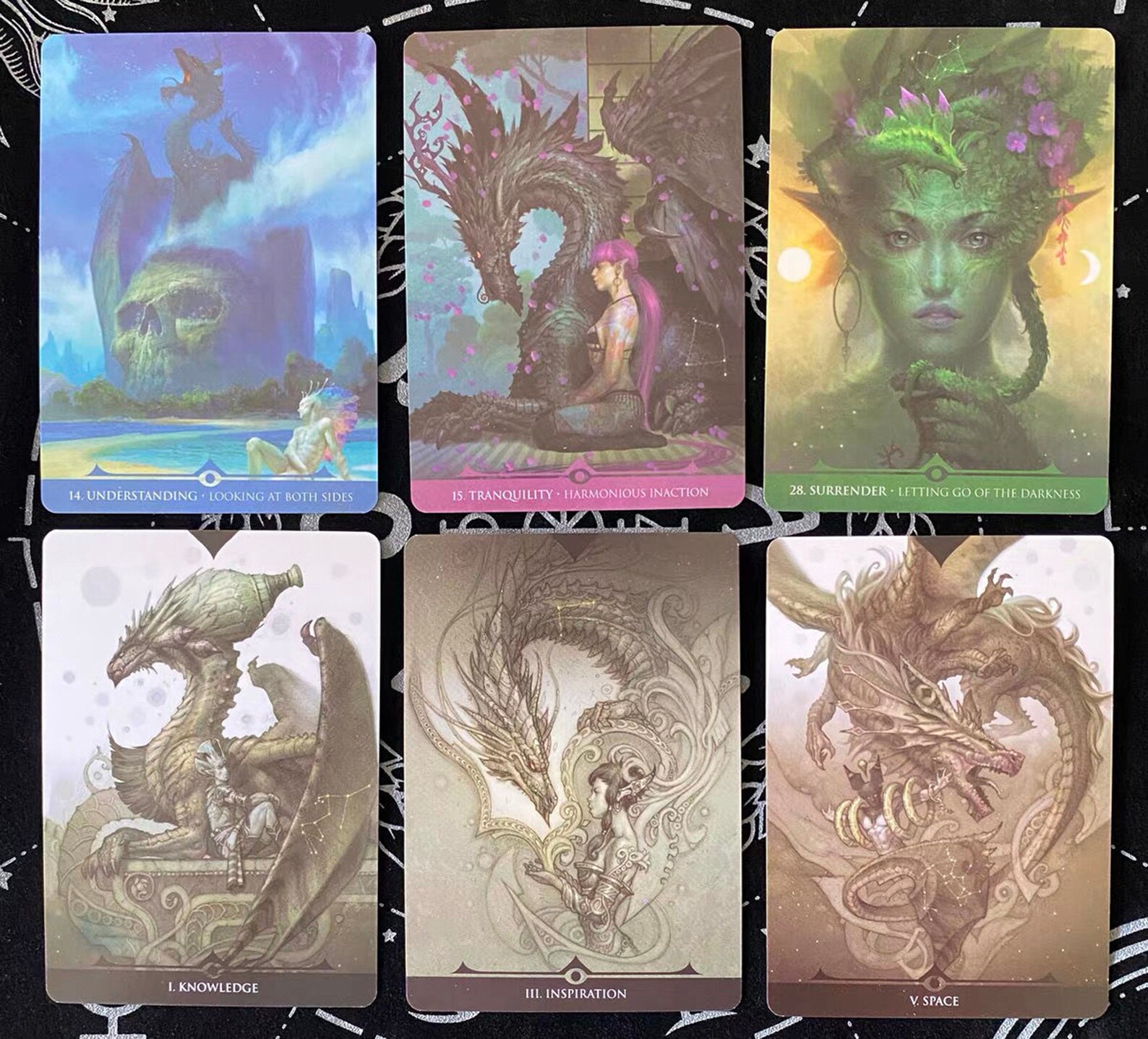 Star Dragons Oracle Small Size 10575mm Power Oracle Card Etsy