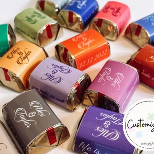 Wedding Favors For Guests in Bulk | Custom Monogram | Labels Only | Hershey Chocolate Nugget Wedding | Personalized Party Label Favors