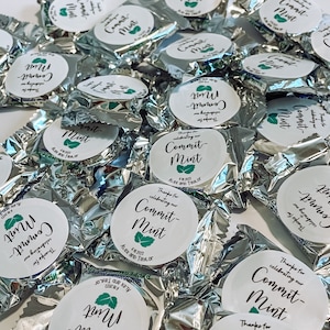 Customized York Peppermint Patty | Engagement Party or Wedding Favors in Bulk | Personalized York Mint for Party Guests | Mints Not Included
