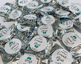 Customized York Peppermint Patty | Engagement Party or Wedding Favors in Bulk | Personalized York Mint for Party Guests | Mints Not Included