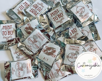 Customized York Peppermint Patties | Engagement Party or Wedding Favors in Bulk | Personalized York Mints for Party Guests | Labels Only