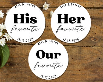 His and Her Favorite Sticker | Our Favorite Sticker | His Her Favorite Wedding Sticker | His Her Wedding Favor Stickers | Engagement Favor