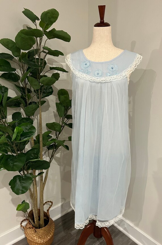vintage baby blue slip Gem
