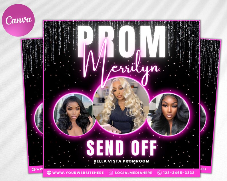 Prom Invitation Prom Send off Flyer Prom Invitation Flyer Etsy