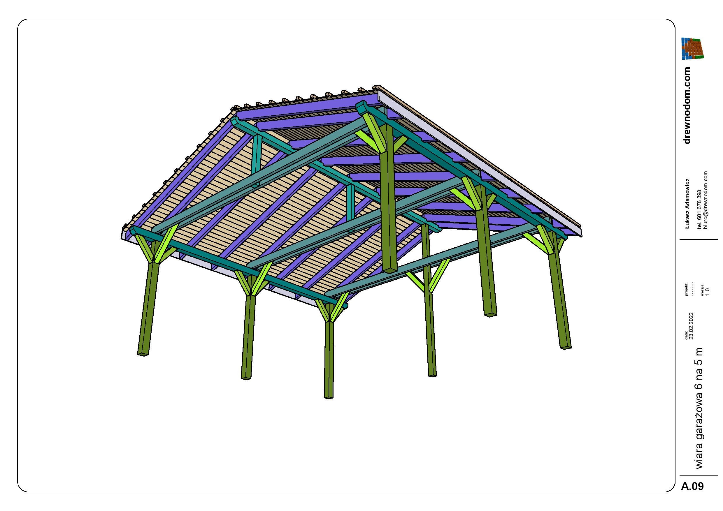abri voiture 6 x 5 m plans
