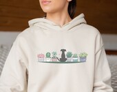 Dog and Plants Hoodie-Shirt, Plant lady, Plant lover, Gardener Shirt, Shirts for Dog Lover, succulent plants shirt, plant lover gift Hoodie