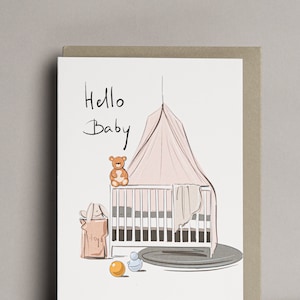 Carte de vœux pour bébé. C’est une carte fille. C’est une carte garçon. Première carte de vœux de bébé.
