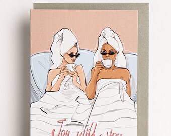 "Joy with you" greeting card, birthday card with envelope, best friend, friendship card, gift for girlfriends