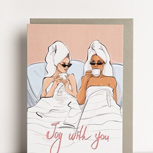 carte de vœux « Joy with you », carte d'anniversaire  avec enveloppe,meilleur ami, carte d’amitié, cadeau pour les copines