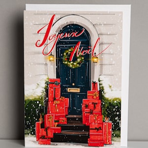 Merry Christmas, Paper Christmas Greeting Card, Happy Holidays, Merry Santa Illustration