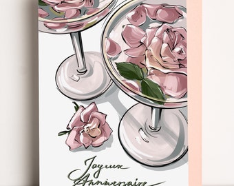 carte de vœux Joyeux Anniversaire avec enveloppe