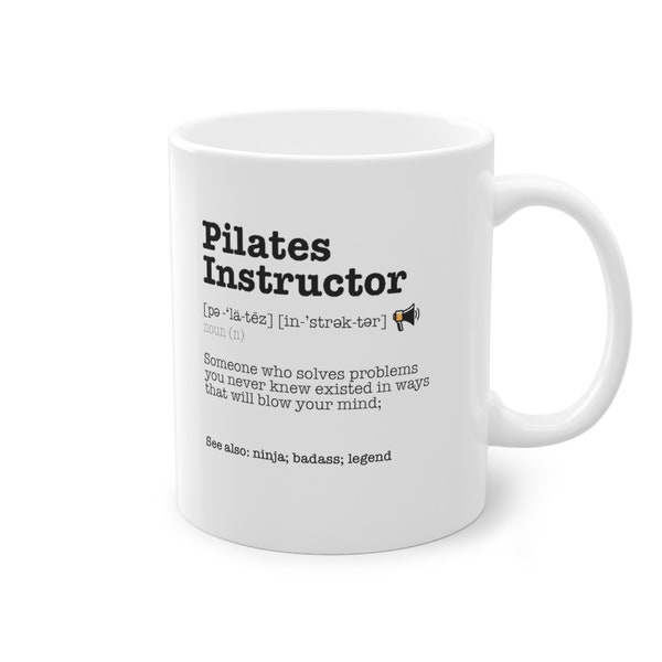 Lustige Geschenktasse für Pilates-Lehrer, Wichtelgeschenk zum Geburtstag, Wertschätzung, Dankeschön, Kaffeetasse