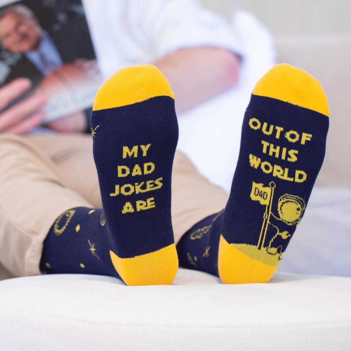 Dad Joke Socks, Space Theme Dress Socks, Father's Day Gift