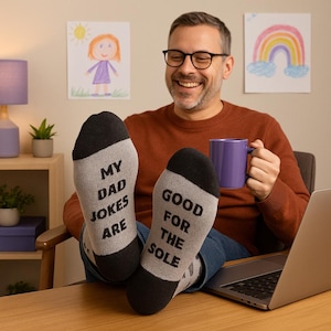 Funny Dress Socks with Dad Joke, 1 Pair of Funny Socks For Men, Great Father&#39;s Day Gift or Funny New Dad Gift or Christmas Stocking Stuffer