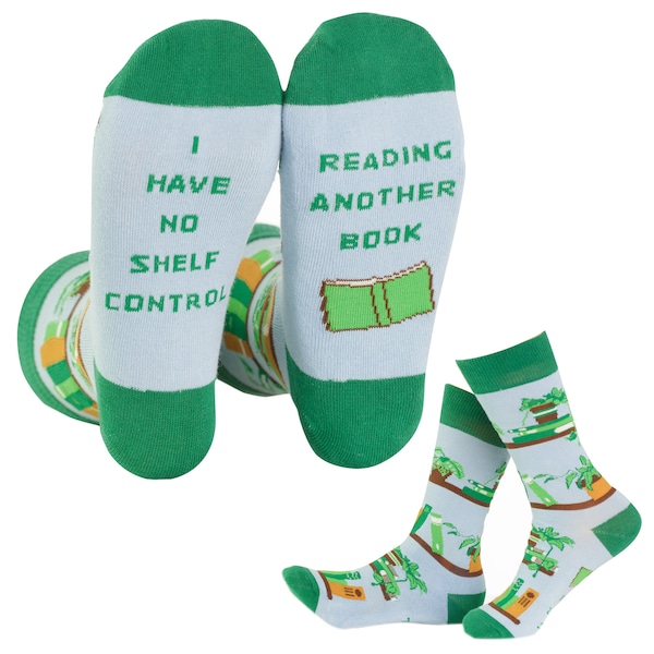 Reading Another Book- I Have No Shelf Control, Book Socks, Women’s Socks, Gifts for Book Lovers, Gifts for Readers