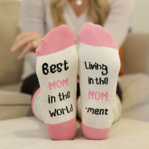Beste moeder ter wereld - Living in the MOMment, damessokken, cadeaus voor moeders