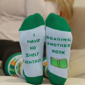 Book Lover Socks: "I Have No Shelf Control" Funny Feet Socks