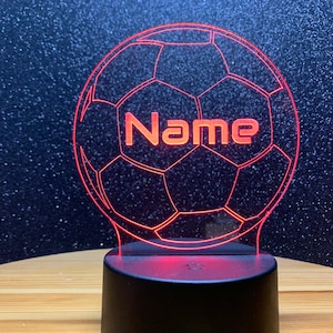 Football night light personalized with your desired name. Remote control included. As a decorative light to dream for all football players