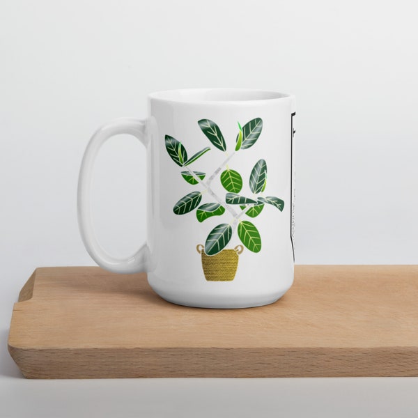 Ficus benghalensis 'Audrey' White glossy mug