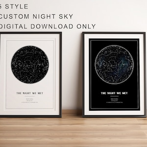 Stampa mappa stellare personalizzata, stampa cielo notturno, regalo di nozze, regalo di anniversario di matrimonio, regalo per fidanzato, poster mappa stellare, regalo digitale personalizzato