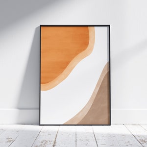 Mid Century Terracotta, Modern Earth Tone Wall Art, Line Wall Art, Burgundy Minimalistic Masala Printable Wall Art