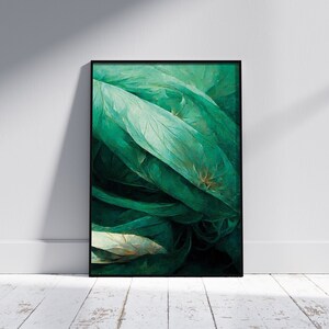 Emerald Green Print, Green Abstract Art, Emerald Green Wall Art, Living Room Art, Emerald Dark Green Wall Decor