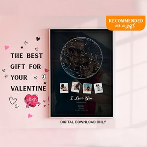 BENUTZERDEFINIERTE Sternenkarte | Valentinstag Geschenk | Nachthimmel Poster | Sternenkarte Druck | Sternbild Print | Jubiläumsgeschenk | Hochzeitsgeschenk
