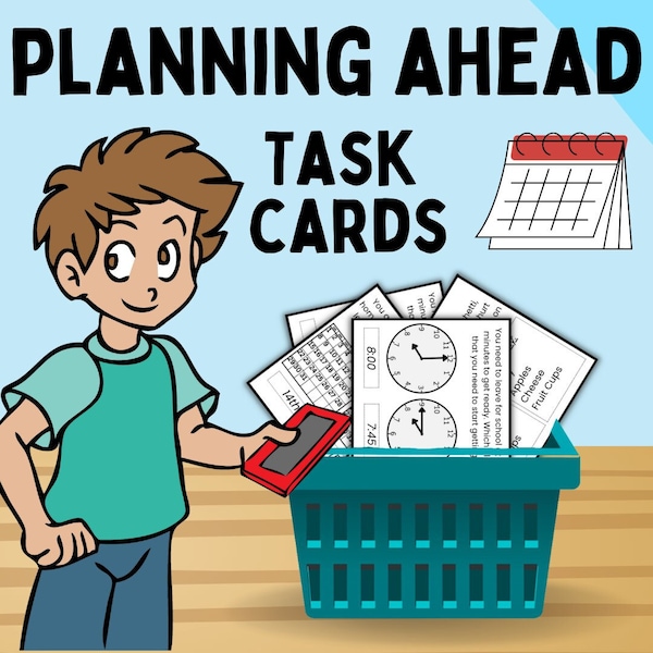 Time Management Activity, Learn to Plan Ahead, Lesson, Special Education, Home Schooling, Autism, ADHD, ASD, OT, School, Learning, Download