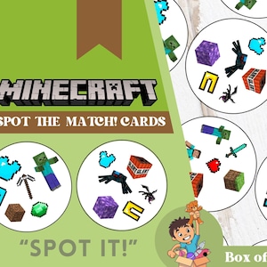Descubra! Jogo para imprimir Minecraft | Atividade Educacional de Minecraft, PDF, Trabalho de Memória, Atenção, Processamento Visual, Jogo Competitivo