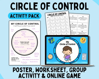 Paquete de actividades "Círculo de control: Juego de habilidades para afrontar la ansiedad"